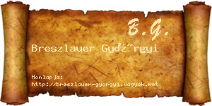 Breszlauer Györgyi névjegykártya